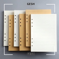 GESH 80Sheets Notebook Refill Paper, Kraft Paper Horizontal Line/Blank Loose Leaf Paper, Durable A5/