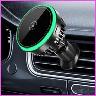 Car Phone Holder Charger Magnetic Car Mount Charger Wireless Car Charger 15W Car Phone Mount Phone H