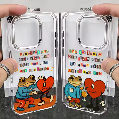 B-Bad Bunnys Art Phone Case For iPhone 17 16e 16 15 14 13 12 11 mini Pro Max X XR XSMAX 8 7 Air Plus