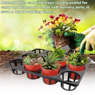 【QUT】-12 Cell Round Nursery Pots Trays,5 Pack Seed Nursery Pots Moving Trays,Seedling Pots Nursery C
