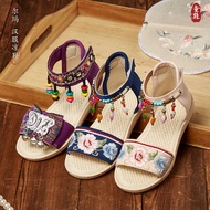 Summer Girls Ethnic Style Sandals Minority Ethnic Children's Shoes Chinese Style Hanfu Shoes Antique