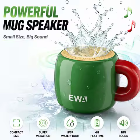 Mini Cup Bluetooth Speakers 5W High Powerful Bass Wireless Speaker 360° Surround Sound IP67 Waterpro