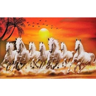 7 Running Horses Sparkle Print Wall Sticker Poster Poster For Office Bedroom Wall  Decor