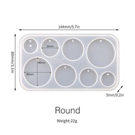 Cetakan Resin Pendant Liontin Kalung Anting Gantungan Kunci DIY Cetakan Silikon Mold Oval Kotak Tete