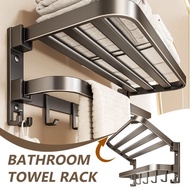50/60CM Stainless Steel Towel Rack Wall Mounted Towel Rack Foldable Towel Bar Bathroom Shelves