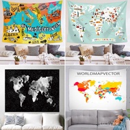 【Ready Stock】World map tapestry wall hanging map hanging cloth bohemian beach mat wall cloth blanket yoga mat map