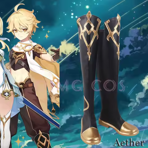 Genshin Impact Aether Cosplay Shoes Anime Chinese Halloween Game