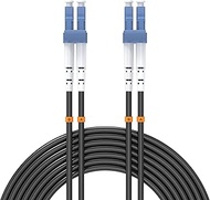 Buacoz 3 Meters LC to LC UPC Outdoor Armored Fiber Patch Cable, 9/125um Single Mode Duplex Fiber Opt