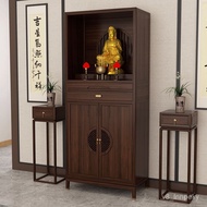 XY^New Chinese Style Ugyen Wood Solid Wood Buddha Niche Home with Door Buddha Cabinet Altar Living Room Altar Modern Shr
