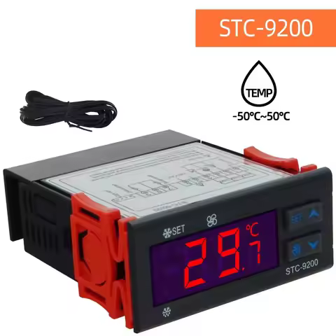 Digital Temperature Controller STC-9200 Two Relay Output Thermostat Regulator With Refrigeration Def