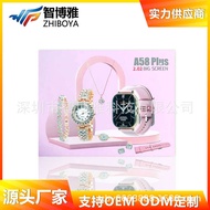 A58 plus Smart Watch Inlaid Brick Ladies Watch 8 in 1 Bluetooth Call Sports Pedometer Watch A58 plus