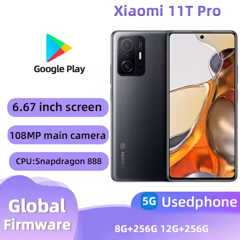 Xiaomi 11T Pro 5g CPU Snapdragon 888 Android 6.67 inches RAM 8GB ROM 256GB 108MP Camera Used phone