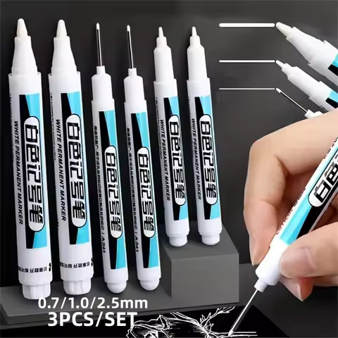 3PCS/SET 0.7mm1mm2.5mm White Marking Pen Liquid Chalk Metal Glass Waterproof Marking Pen Oil Pen Pai