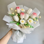 Crochet flower bouquet graduation bouquet birthday bouquet crochet tulips crochet daisy