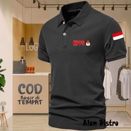 MERAH PUTIH Only One Day Tshrit Polo Collar KPPS Red And White Text Print PDF T-Shirt Collar Adult Shirt T-Shirt Men's Polo Shirt Uniform