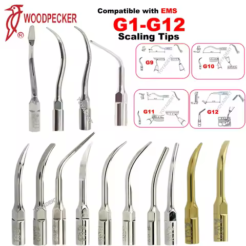 Woodpecker Dental Scaler Tips G1/G2/G3/G4/G5/G6/G7/G8/G9/G10/G11/G12 Scaling Tip For EMS Ultrasonic 