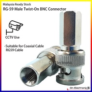 RG-59 Male Twist-On BNC Connector RG-59 adaptor for CCTV Camera