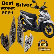 striping honda beat street 2021 silver lis body motor beat street 2021