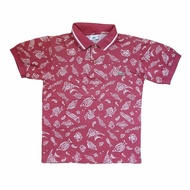 LACOSTE Kaos Polo Pria Lengan Pendek AOP Pattern Vintage Small Maroon