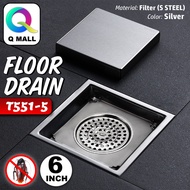 Bathroom SUS304 FLOOR GRATING TILES SQUARE Anti Odor Floor Trap Drain T551-5/ Gun Grey P911-5/522-5G