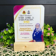 PLAK TAPAK KAYU UV PRINT ACRYLIC CLEAR