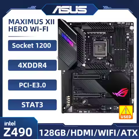 ASUS ROG MAXIMUS XII HERO (WI-FI) Motherboard Intel Z490 LGA 1200 DDR4 128GB support Core i3-10300 i