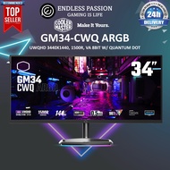 Cooler Master GM34-CWQ ARGB Gaming Monitor (VA 8bit w/ Quantum dot, UWQHD, 144Hz, 0.5ms)