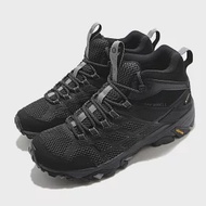 Merrell 戶外鞋 Moab FST 2 GTX 女鞋 登山 越野 耐磨 黃金大底 防潑水 中筒 黑 灰 ML599534 23cm BLACK