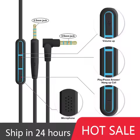 For Bose Quiet Comfort 25 QC25 QC35 SoundTrue OE2 OE2i AE2 AE2i Headphones 2.5mm to 3.5mm 5.5ft/1.4M