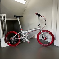 Fnhon Blast 22” • 10 Speeds Shimano Litepro Folding Foldable Foldie Fold Bicycle Bike Silver Red Dahon Tern Bifold Crius