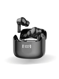 無線藍牙5.3耳塞式耳機，運動耳機帶LED顯示器和麥克風，防水耳機，可戴於耳朵或耳後式耳機，適用於訓練