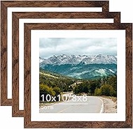 Wood 10x10 Picture Frame with 8x8 Mat, Display 8x8 with Mat or 10x10 Without Mat, Wood 10 by 10 Phot