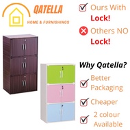 Qatella 6 Doors 3 levels Bookcase Shelf/ Filing Cabinet / Storage Cabinet/Cupboard/Rak Buku/6 doors book rack su 9300