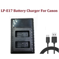 LP-E17 LCD Dual Battery Charger for Canon EOS 77D 200D 250D M3 M6 750D 760D 800D 850D 8000D 9000D X8