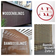 AAK | ORIGINAL Wooden Blinds Outdoor tahan panas hujan Bidai Kayu / Meranti Wood Outdoor Blind tirai