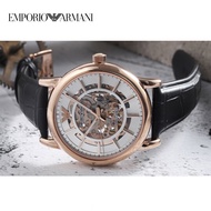 Armani Armani Watch Automatic Mechanical Watch Hollow Fashion Belt Men's Watch Black Samurai AR60007