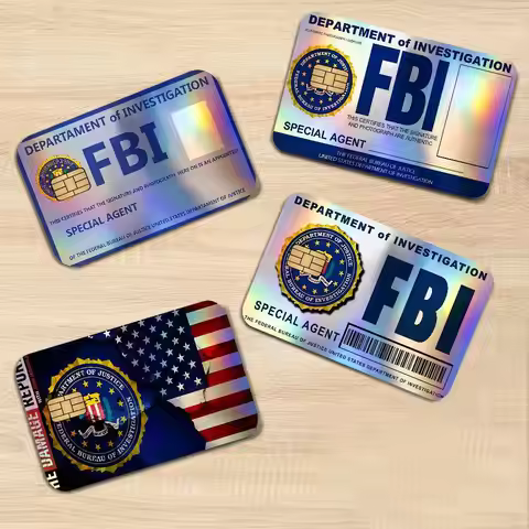 Police FBI Matte Film Rainbow Laser Bank Card Stickers Self Adhesive Waterproof Daily Ornament