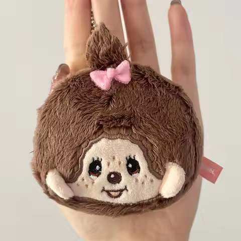 Mini Monchhichi Keychains Cartoon Monchichi Keyring Backpack Plush Pendant Cute Phone Charms Keychai
