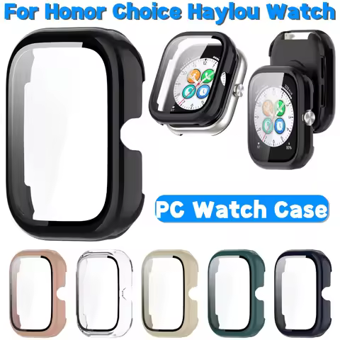 PC Watch Case with Tempered Glass Protection Frame Anti-Fall Watch Screen Protector Dustproof for Ho