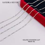 Cassandra wrap necklace 925 Silver plated white gold - Silver 925 necklace