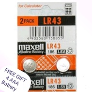 Maxell LR43 Alkaline Battery (1PC/2PCS/4PCS)