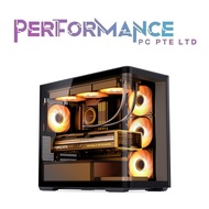 JONSBO D300 - BLACK / WHITE Large MATX CASE no fans included fully 1 pcs curved tempered glass (1 YE