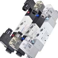 Three-Position Five-Way Solenoid Valve 4V230C-08 Pneumatic Reversing Valve Air Valve 220V Solenoid C