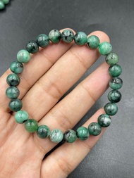 สร้อยข้อมือลูกปัดมรกตธรรมชาติ 8mm natural emerald beaded bracelet 8mm