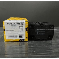FBK - REAR BRAKE PADS - FD2243MS - TOYOTA MARK X GRX120 / GRX125 / GRX130 / GRX135