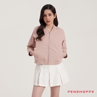 Penshoppe Essentials Relaxed Bomber Jacket For Women (Old Rose)