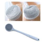[in stock]Double-sided Shower Body Brush Silicone Long Handle Bathroom Wash Brushs Bathing Back Mass
