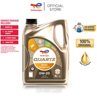 Service Package - TotalEnergies Quartz 9000 Future GF6 Fully Synthetic Engine Oil 0W-20 4L for Gasoline Engine Oil - Package include Engine Oil , Oil Change Service , 13-point check &amp; Labor Fee