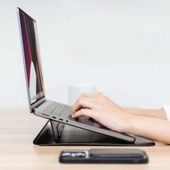 魚骨牌 - EasyStand MacBook / 手提電腦 13-14 吋手工皮革支架保護套 - 黑