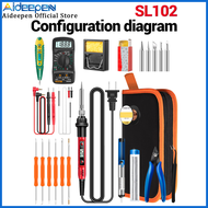 Aideepen SL102 60W จอแสดงผลดิจิตอลอุณหภูมิปรับเซรามิคด้านในความร้อนหัวแร้งไฟฟ้า